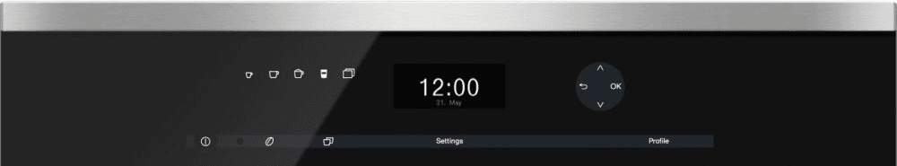 Machine à café encastrable Miele CVA6401SS avec système de moussage à grains et fonction Onetouch pour deux préparations. Pour un café parfait.