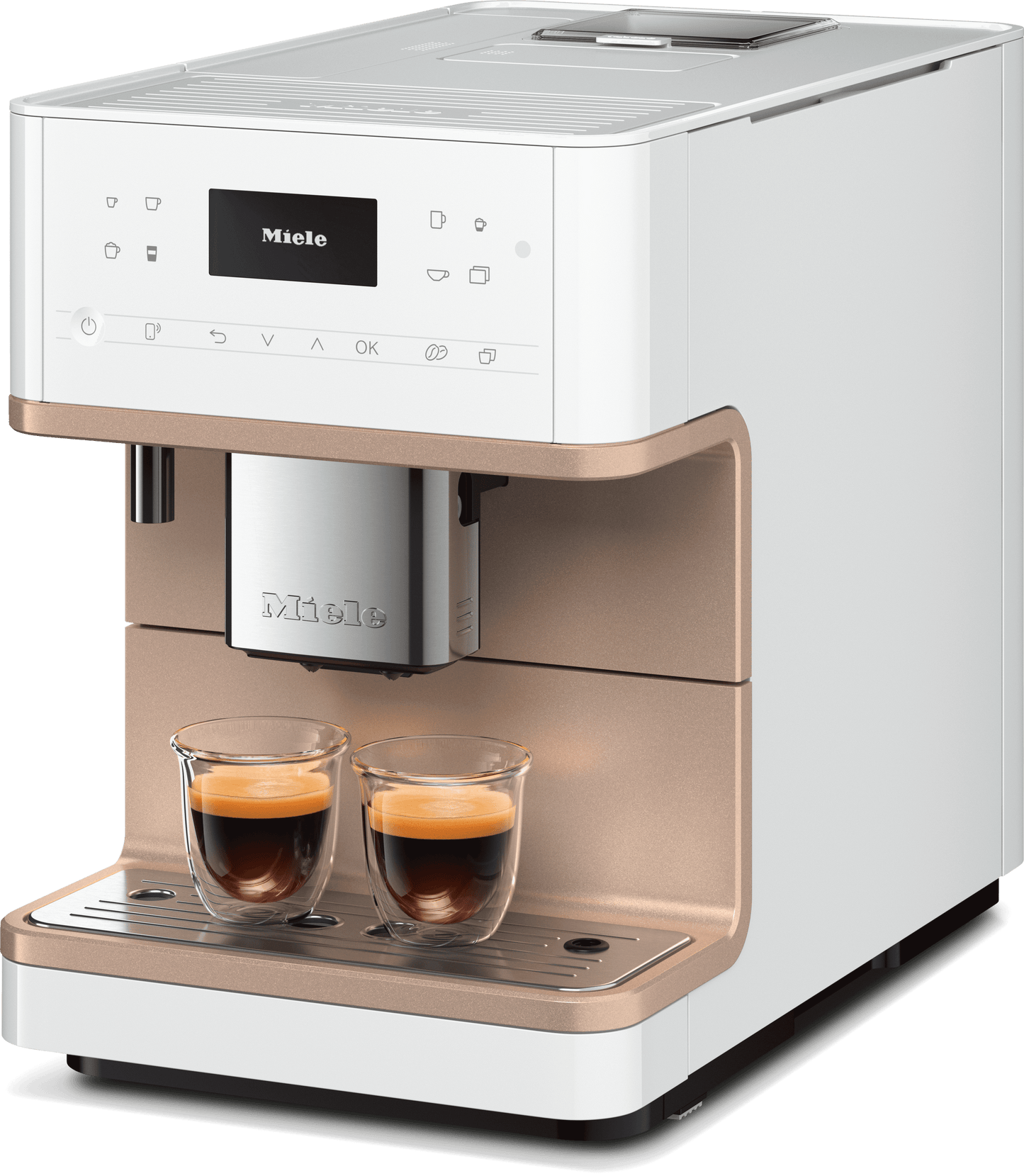 Miele CM6360LW Cm 6360 Milkperfection Lotus Blanc-Cm - Machine à café de comptoir avec connexion Wifi, réservoir à lait de haute qualité et de nombreux cafés de spécialité.