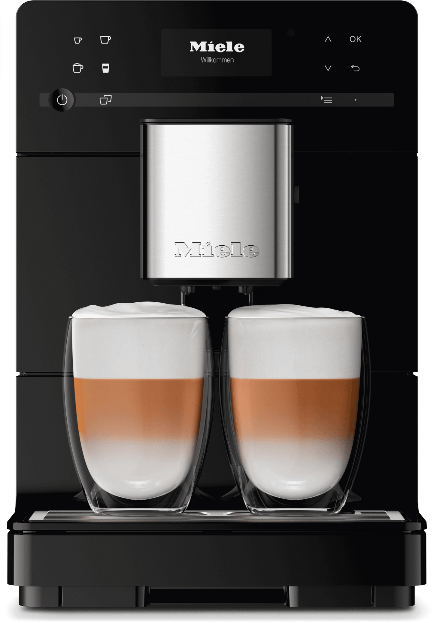 Miele CM5310OB Cm 5310 Silence Noir Obsidien - Machine à café de comptoir avec fonction Onetouch pour deux personnes pour un plaisir café ultime.