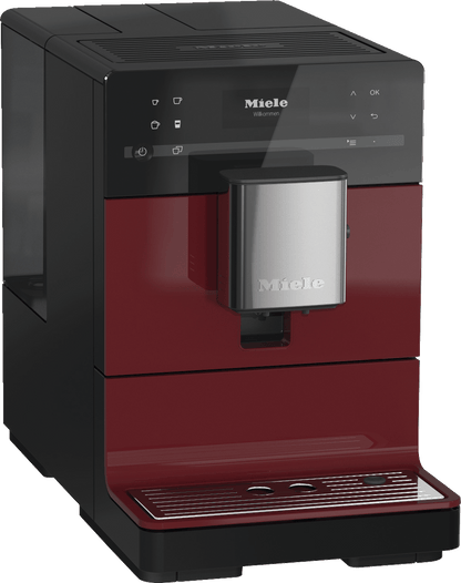 Machine à café de comptoir Miele CM5310 SILENCE ROUGE avec fonction Onetouch pour deux personnes, pour un plaisir café ultime.