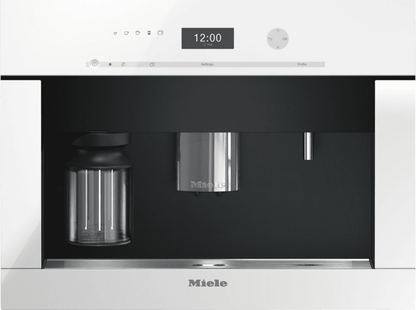 Machine à café encastrable Miele CVA6401W avec système de moussage à grains et fonction Onetouch pour deux préparations. Pour un café parfait.