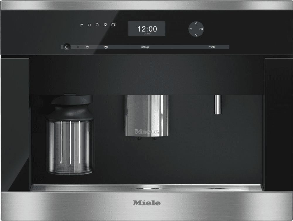 Machine à café encastrable Miele CVA6401SS avec système de moussage à grains et fonction Onetouch pour deux préparations. Pour un café parfait.